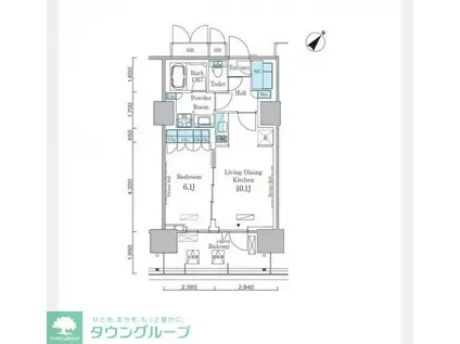 HARUMI FLAG PORT VILLAGE C棟(1LDK/11階)の間取り写真