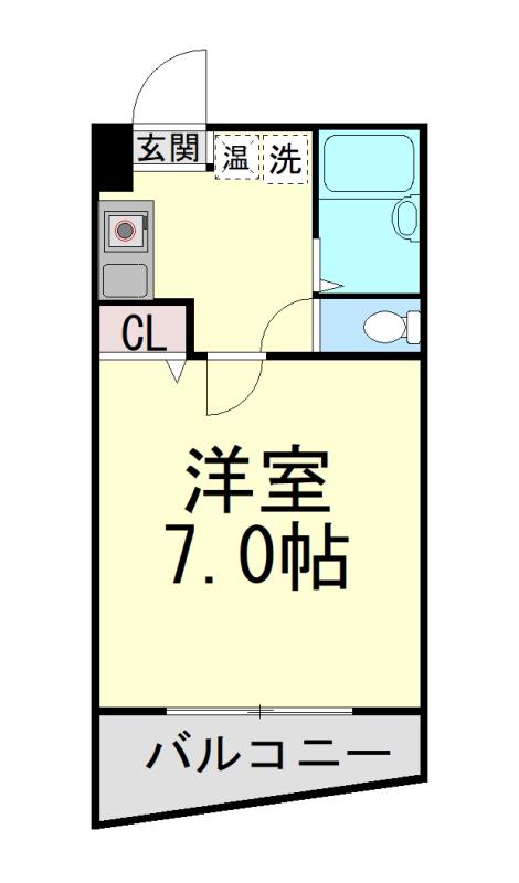 ハイツ村上I(1K/2階)の間取り写真