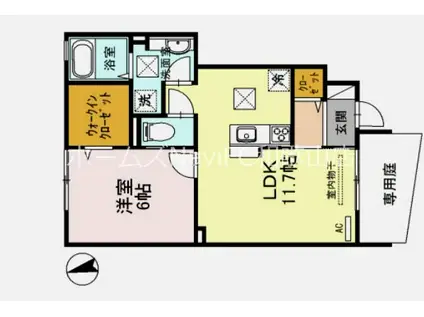 クロカンブッシュ(1LDK/1階)の間取り写真