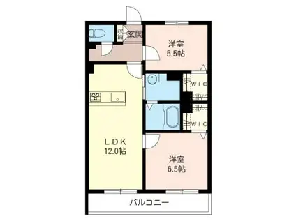 セレナヴィラ(2LDK/3階)の間取り写真