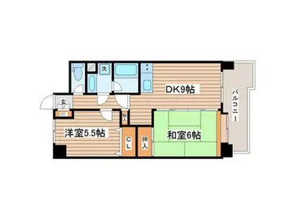 ヴィラIZUMIセントラル(2DK/1階)の間取り写真