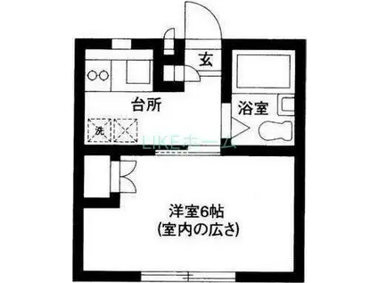 グリーンハイツ(1K/1階)の間取り写真