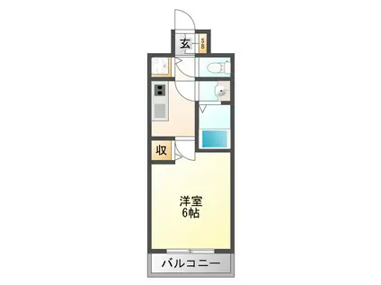 ララプレイス大阪ザ・リヴァージュ(1K/10階)の間取り写真