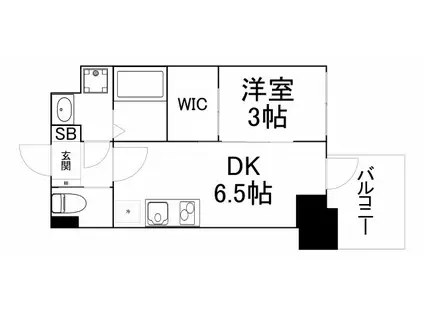 セレニテ堺筋本町リアン(1DK/7階)の間取り写真
