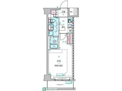 GENOVIA川崎鈴木町SKYGARDEN(1K/3階)の間取り写真
