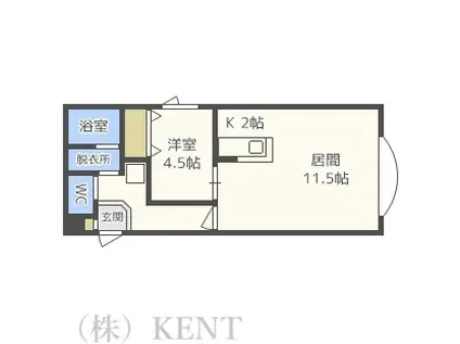 ライフフォート24(1LDK/3階)の間取り写真
