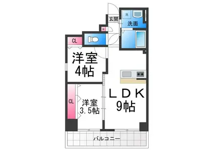 SENA HILLS堺(2LDK/4階)の間取り写真