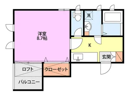 ブルーム(1K/2階)の間取り写真