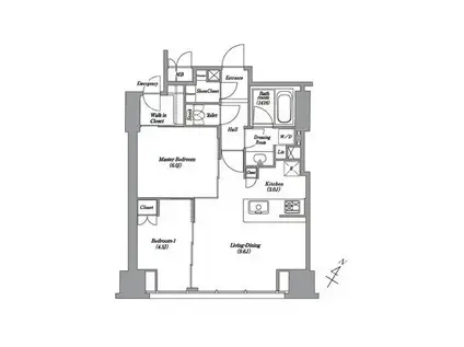 レキシントンスクエア白金高輪(2LDK/11階)の間取り写真