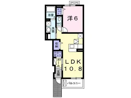 ユング フラウIII(1LDK/1階)の間取り写真