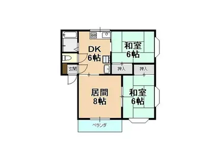 パークソニア(3DK/2階)の間取り写真