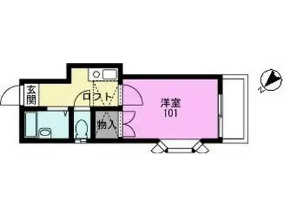 ラフィアン(1K/1階)の間取り写真