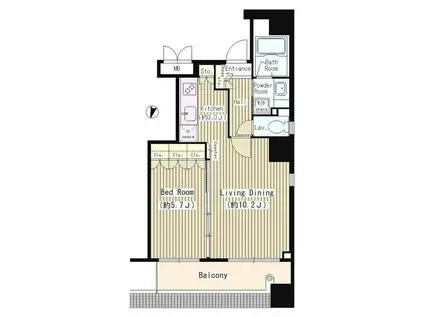 クリアウォータ芝(1LDK/8階)の間取り写真