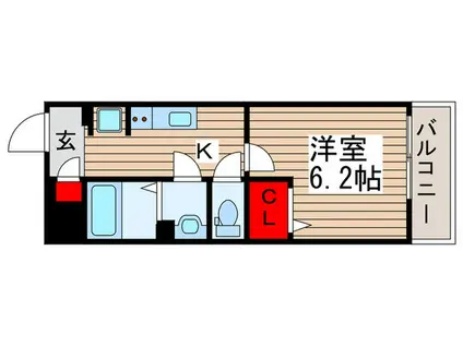 ヴィラ柏(1K/1階)の間取り写真