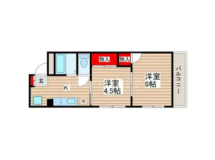 ビルドハピネス(2K/2階)の間取り写真