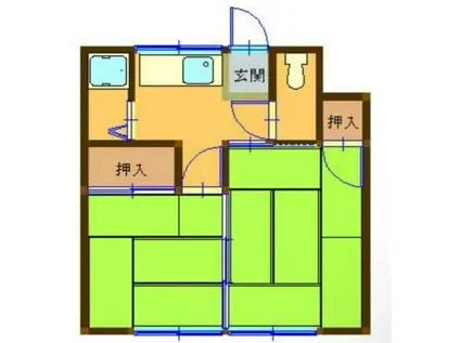 藤原荘(2K/2階)の間取り写真