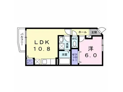 マノワール(1LDK/1階)の間取り写真