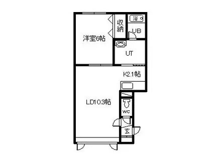 ブルーム(1LDK/1階)の間取り写真