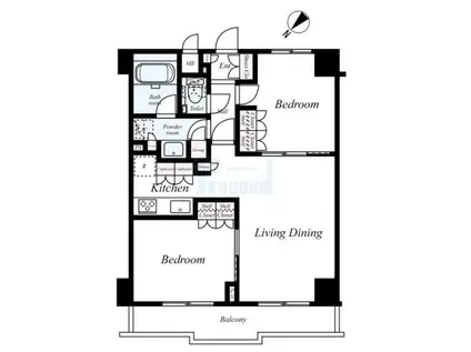 ルーブル王子本町(2LDK/4階)の間取り写真