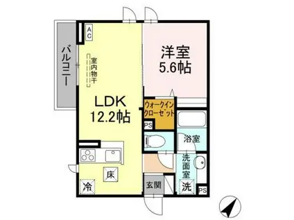 D-GRANDE下轡田(1LDK/2階)の間取り写真