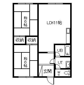 豊岡寿マンション(2LDK/2階)の間取り写真