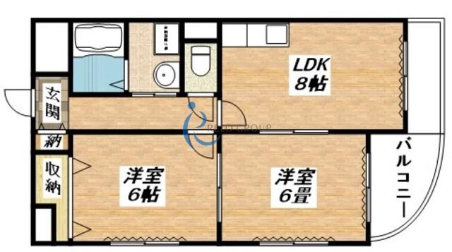 イル・マーレ(2DK/6階)の間取り写真