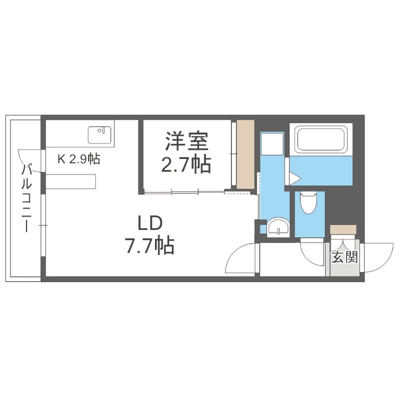 PREMIERE(1LDK/2階)の間取り写真
