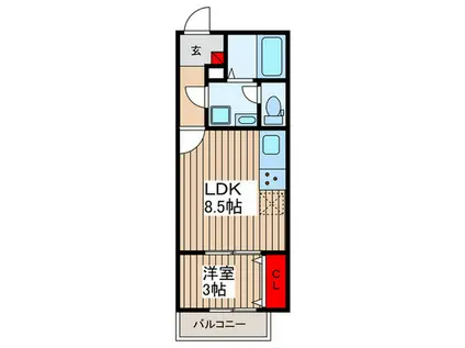 ARIETTA TAKINISHI(1LDK/2階)の間取り写真