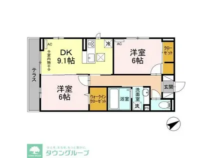 TKM-I(2DK/2階)の間取り写真