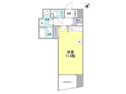 TKフラッツ渋谷(ワンルーム/8階)の間取り写真