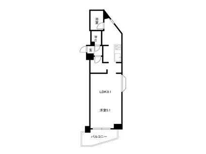 ル・ヴラージュ山鼻(1LDK/5階)の間取り写真