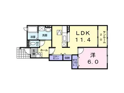 イリーデ(1LDK/1階)の間取り写真