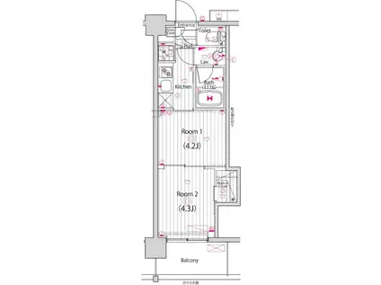 ガーラ・グランディ大森西(2K/3階)の間取り写真