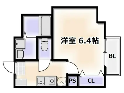 みおつくし西なんば(1K/7階)の間取り写真