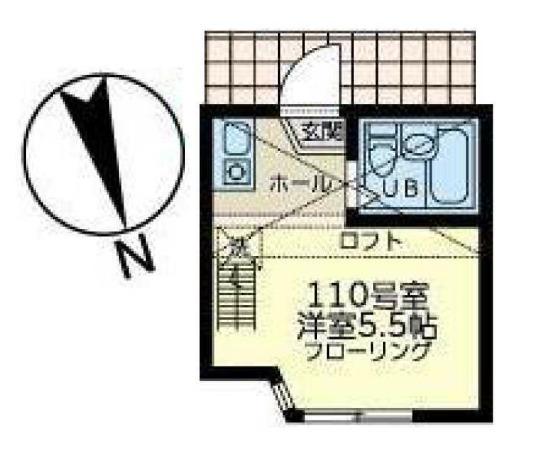 ユナイト南太田ジヴェルニー(ワンルーム/1階)の間取り写真