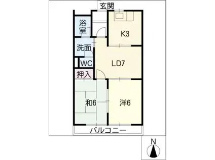 プランタンきよ春(2LDK/2階)の間取り写真