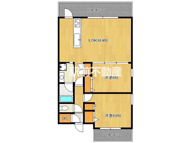 TONOクリスタル上人橋(2LDK/8階)の間取り写真