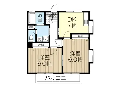 メゾンケヤキ(2DK/2階)の間取り写真