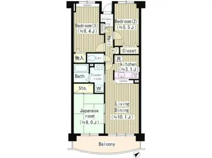 クレール仙川(3LDK/3階)の間取り写真