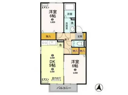 チャオ南狭山(2DK/2階)の間取り写真