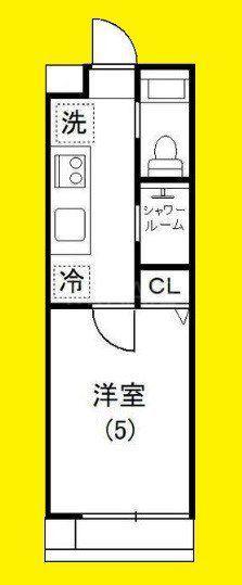 アイビーV(1K/2階)の間取り写真