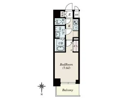 S―RESIDENCE名駅ノースII(1K/5階)の間取り写真