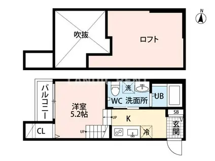 リノメゾン片江(ワンルーム/2階)の間取り写真