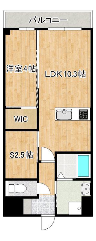 LIFEFIELD小郡駅前(1SLDK/6階)の間取り写真