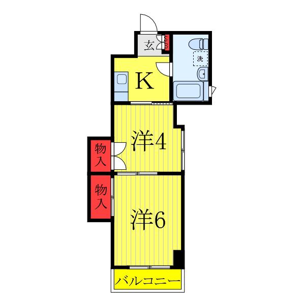 吉野ビル(2K/3階)の間取り写真