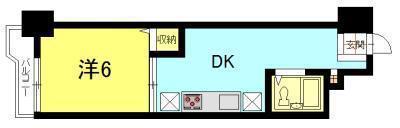 ラフェスタ秋田中通(1DK/2階)の間取り写真