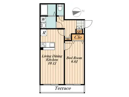 豊島区池袋本町1丁目PJ(1LDK/1階)の間取り写真