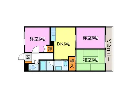 サープラスみくも(3DK/1階)の間取り写真