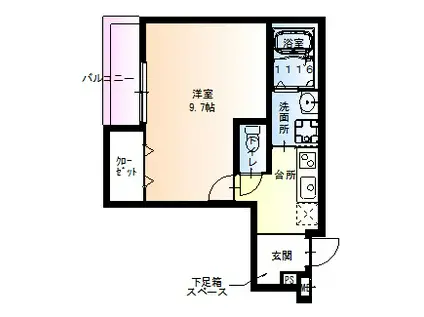 フジパレス灘1番館(1K/3階)の間取り写真