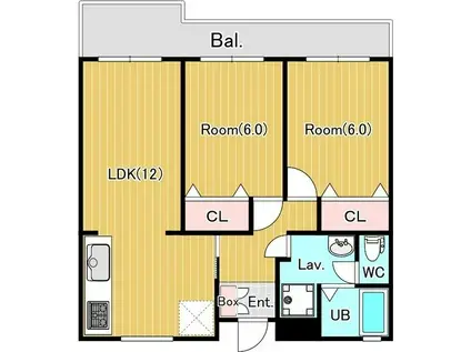 テラスレジデンス西つつじヶ丘(2LDK/4階)の間取り写真